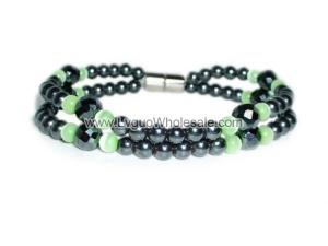 Magnet Clasp - 18cm Hematite Stone Beaded Bracelet